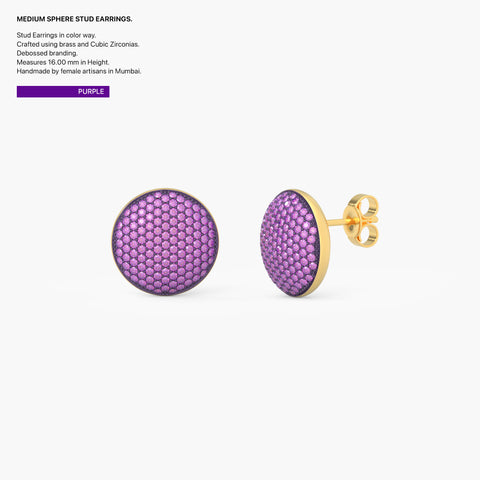 Sphere Studs in Purple
