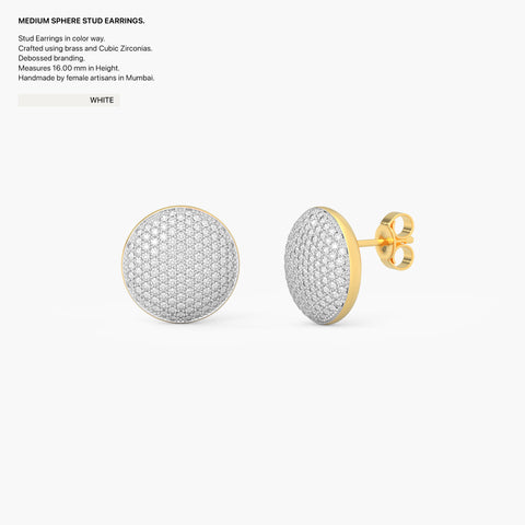 Sphere Studs in White