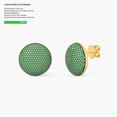 Sphere Studs in Green