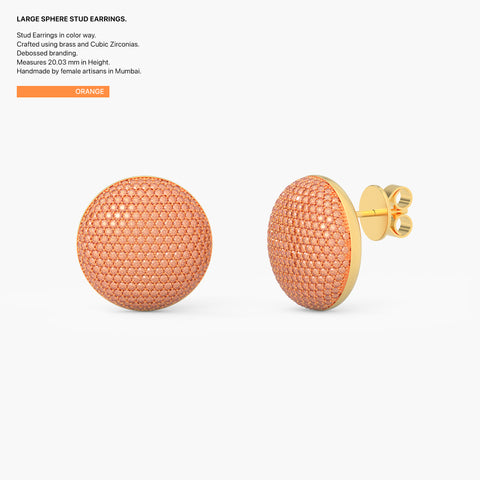 Sphere Studs in Orange