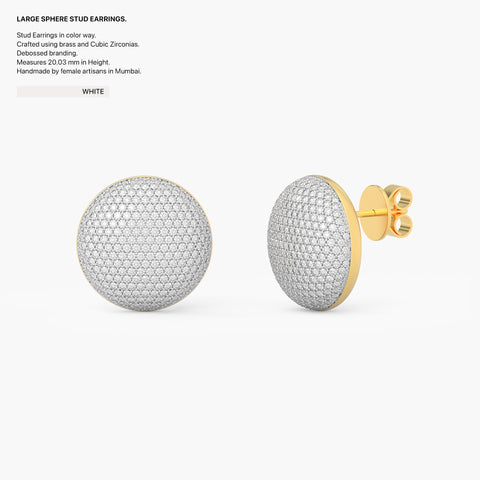 Sphere Studs in White