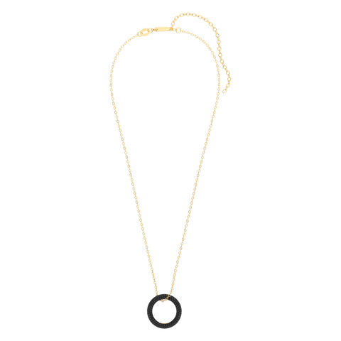 Full Circle Pendant Necklace in Black