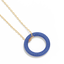 Full Circle Pendant Necklace in Blue