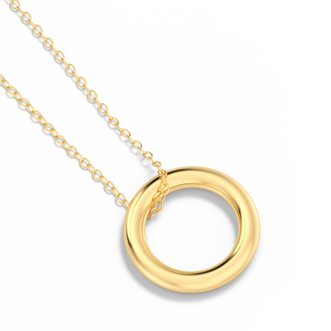Full Circle Pendant Necklace in Gold