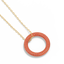 Full Circle Pendant Necklace in Orange