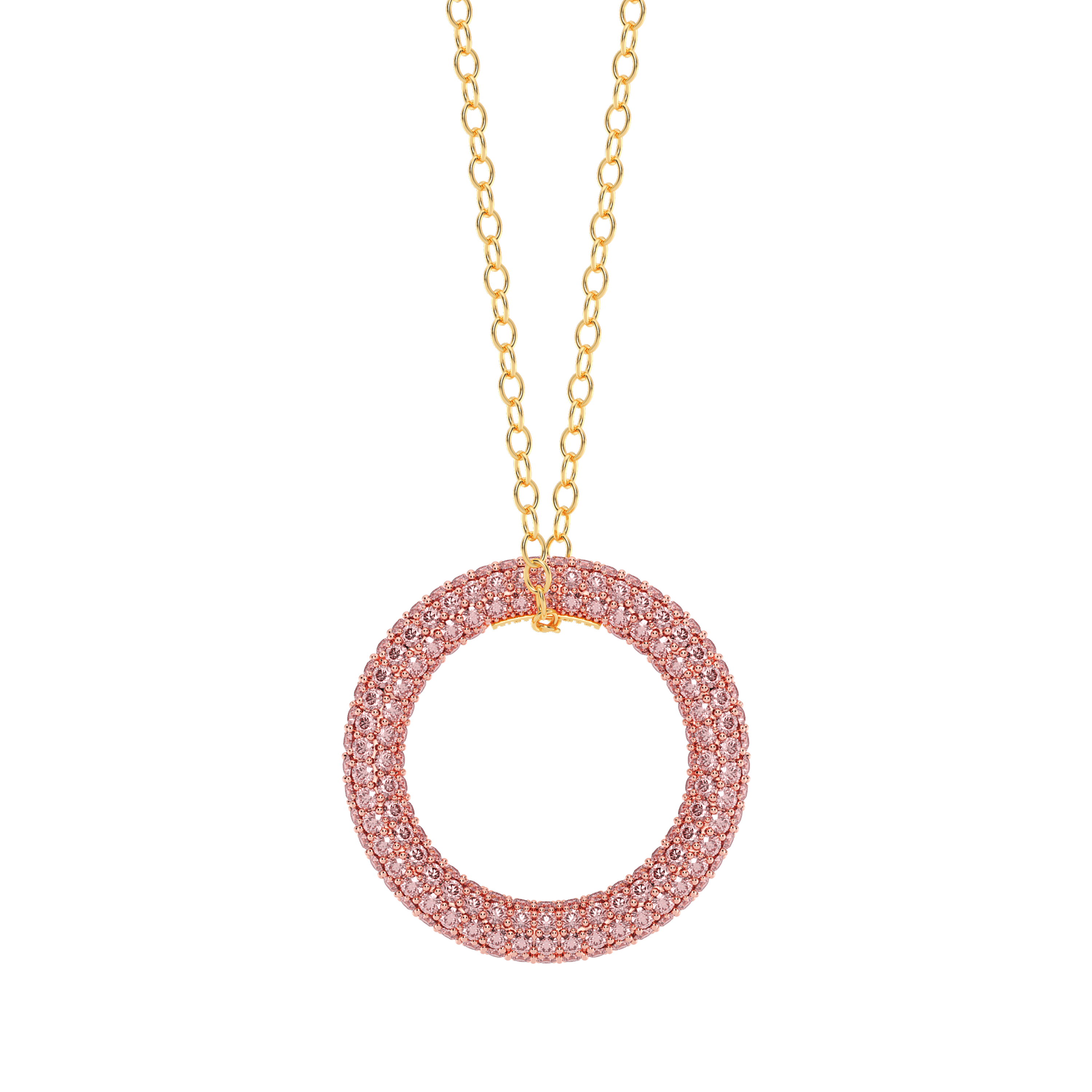 FULL CIRCLE PENDANT NECKLACE IN PINK