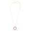 Full Circle Pendant Necklace in Pink