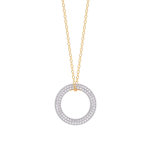 Full Circle Pendant Necklace in White