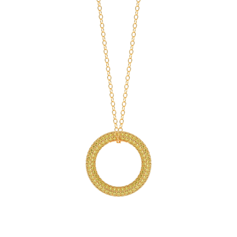 Full Circle Pendant Necklace in Yellow