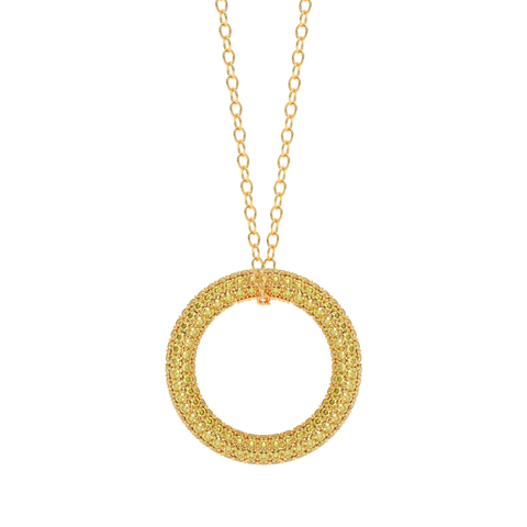 Full Circle Pendant Necklace in Yellow