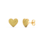 Heart Studs in Yellow