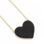 Heart Pendant Necklace in Black