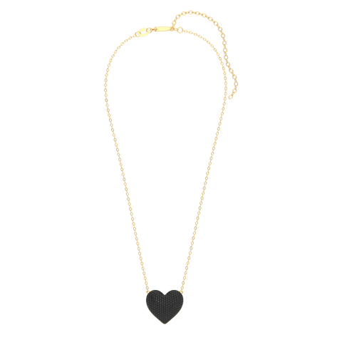 Heart Pendant Necklace in Black