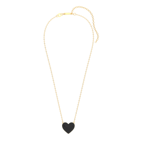 Heart Pendant Necklace in Black