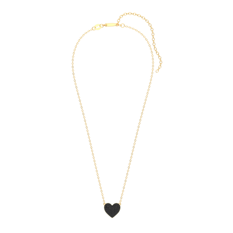Heart Pendant Necklace in Black