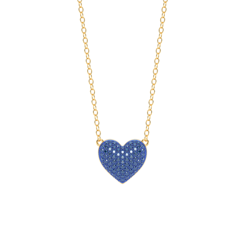 Heart Pendant Necklace in Blue