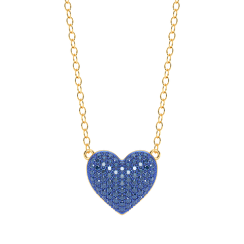 Heart Pendant Necklace in Blue