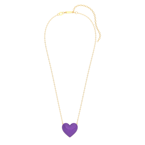 Heart Pendant Necklace in Purple