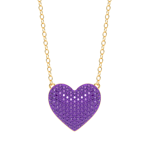 Heart Pendant Necklace in Purple