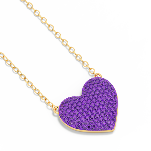 Heart Pendant Necklace in Purple