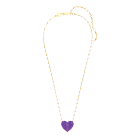 Heart Pendant Necklace in Purple