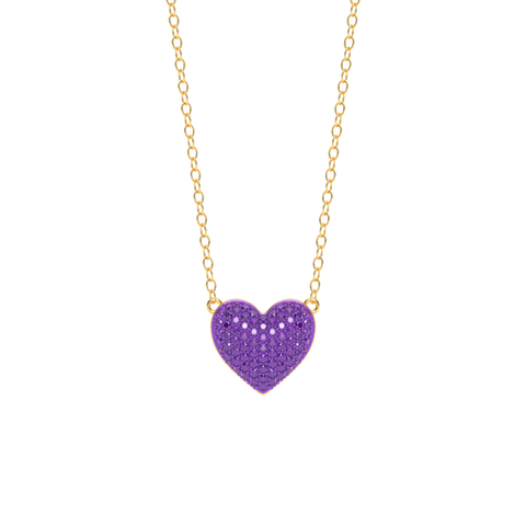 Heart Pendant Necklace in Purple