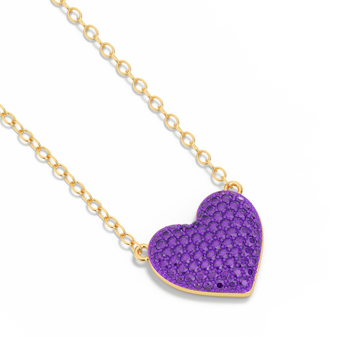 Heart Pendant Necklace in Purple