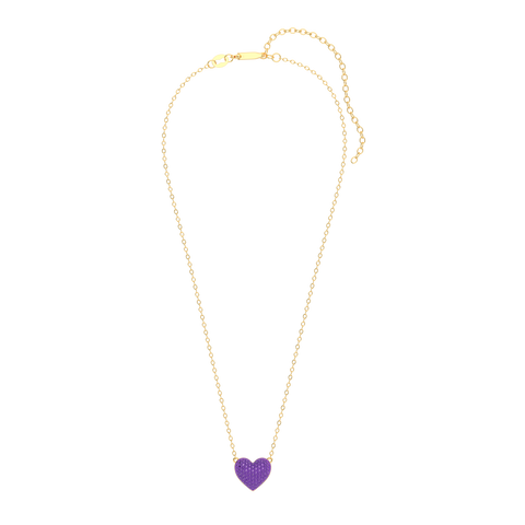 Heart Pendant Necklace in Purple