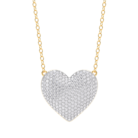 Heart Pendant Necklace in White