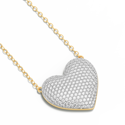 Heart Pendant Necklace in White