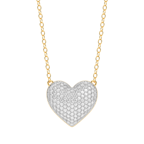 Heart Pendant Necklace in White