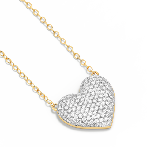Heart Pendant Necklace in White