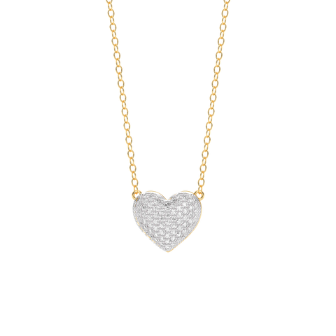 Heart Pendant Necklace in White