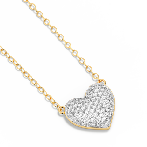 Heart Pendant Necklace in White