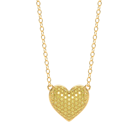 Heart Pendant Necklace in Yellow