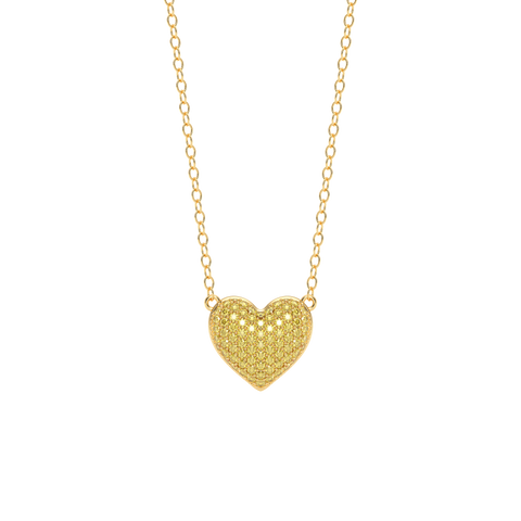Heart Pendant Necklace in Yellow