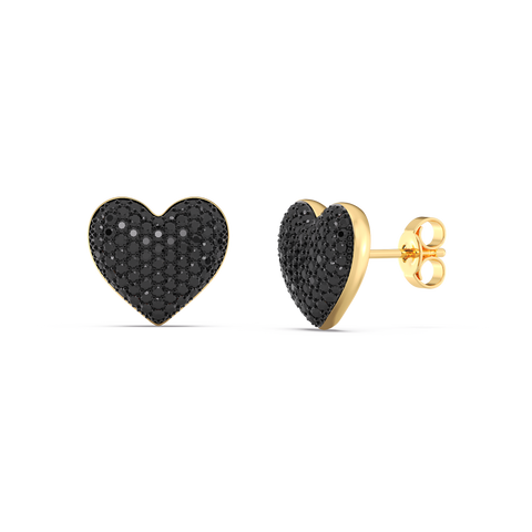 Heart Studs in Black