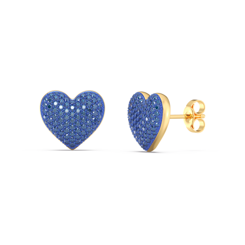 Heart Studs in Blue