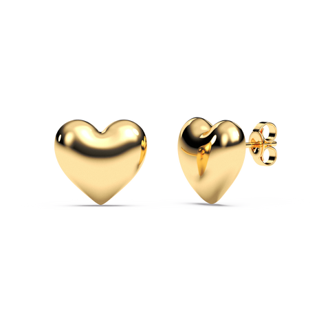 Heart Studs in Gold