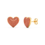 Heart Studs in Orange