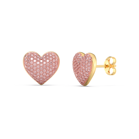 Heart Studs in Pink
