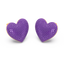 Heart Studs in Purple