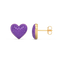 Heart Studs in Purple