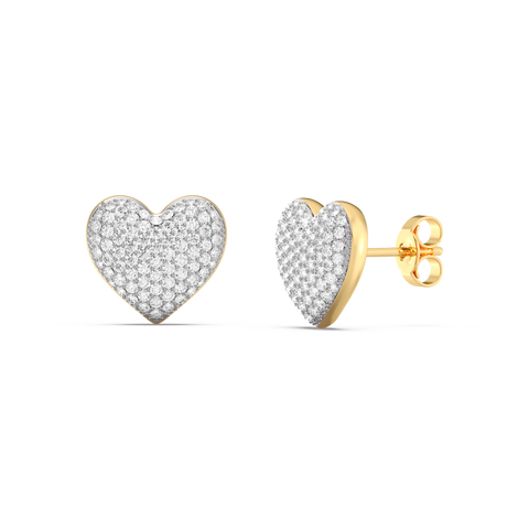 Heart Studs in White