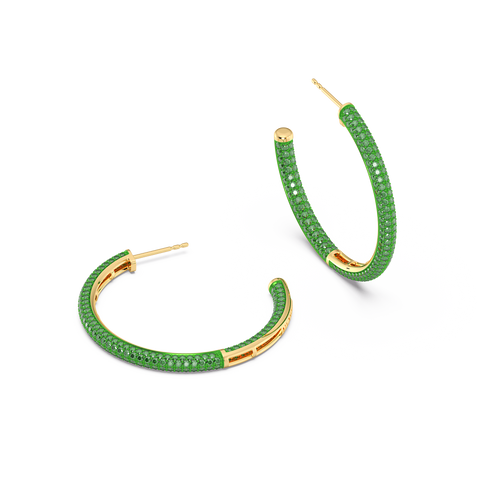 Hoop Earrings in Green