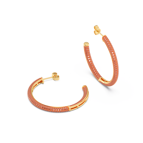 Hoop Earrings in Orange