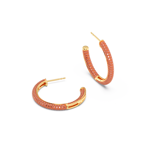 Hoop Earrings in Orange