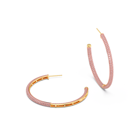 Hoop Earrings in Pink