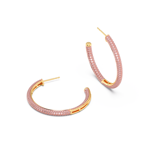 Hoop Earrings in Pink