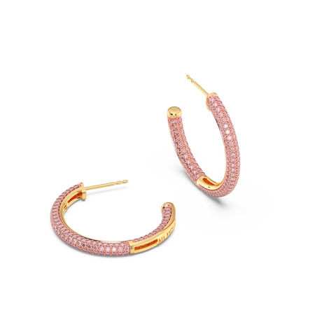 Hoop Earrings in Pink